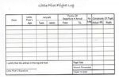 filling out pilot logbook