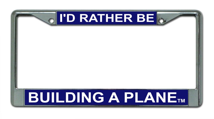 I'd Rather Be Fishing Blue Novelty Metal License Plate Frame